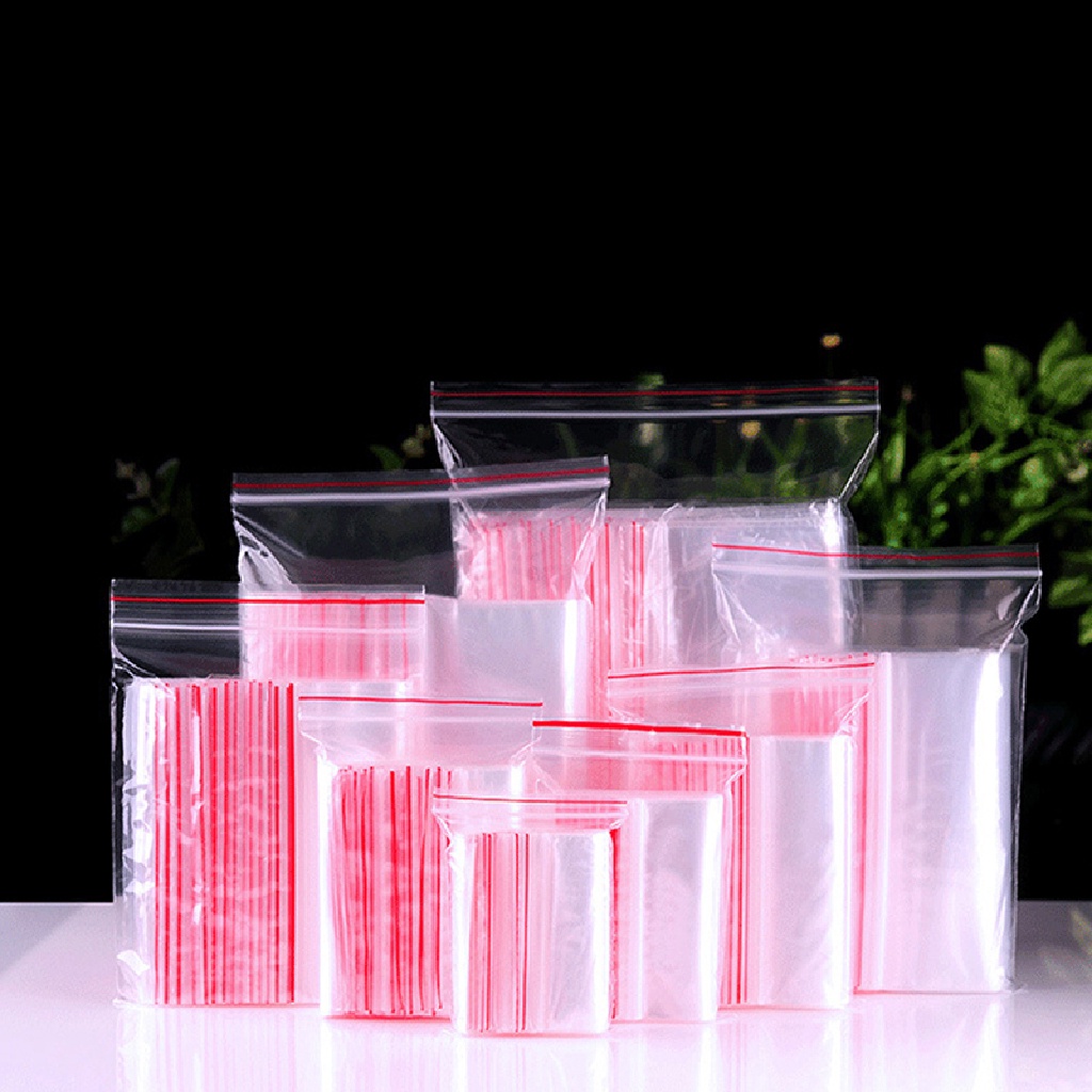 [Hàng Có Sẵn] Set 100 Túi Zip Nhựa Nhỏ Trong Suốt Đựng Trang Sức Có Thể Đóng Lại (F)