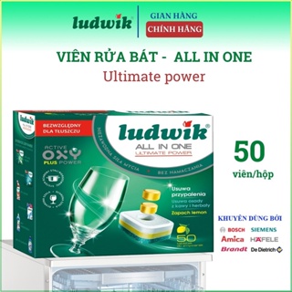 Viên Rửa Bát Ludwik All In One Hộp 50 Viên Loại Bỏ Vết Bẩn Triệt Để