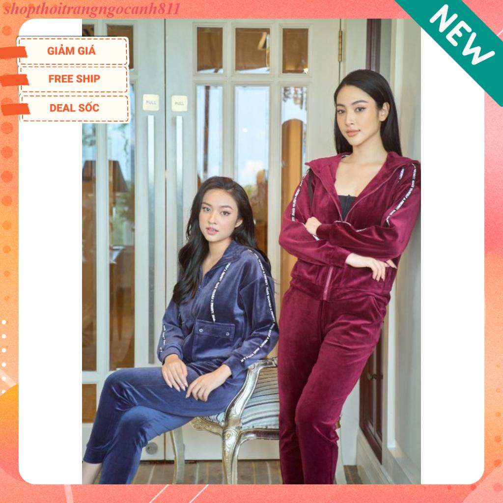 Bộ đồ ngủ kéo khoá nhung thu đông Winny 22517