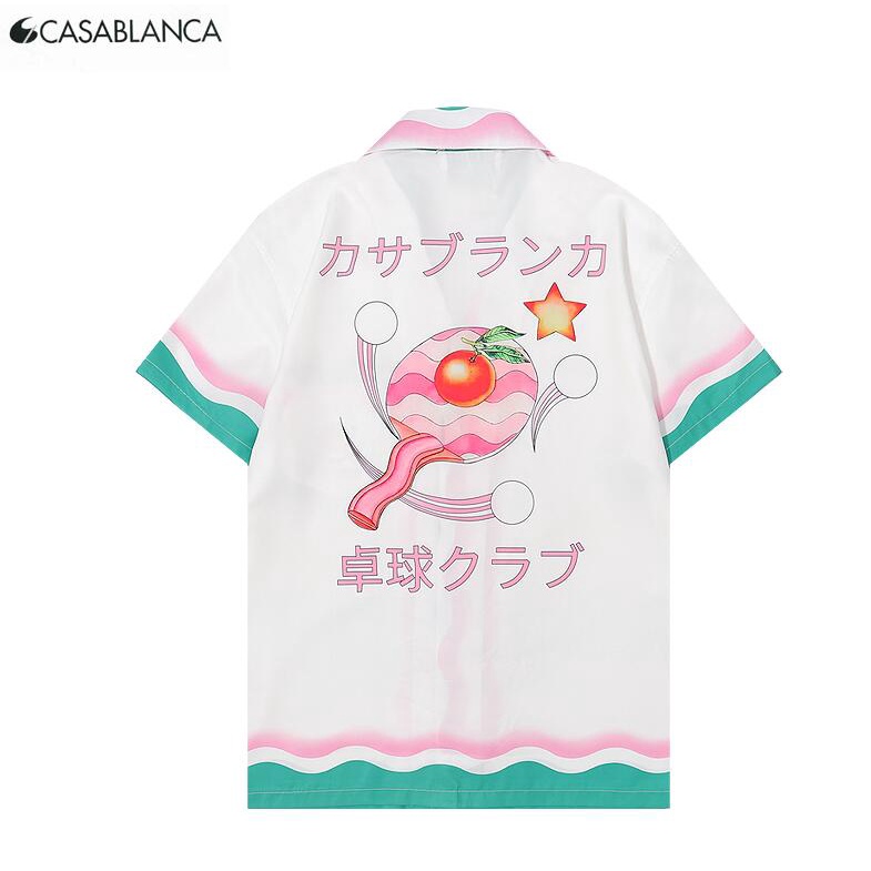 Casablanca Áo Sơ Mi cotton Ngắn Tay In Họa Tiết Thời Trang Dành Cho Nam Và Nữ