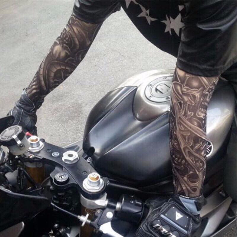 1 Đôi Găng Tay Tatoo Bao Tay In Hình Xăm Tạm Thời 3d Nghệ Thuật Chống Nắng Tia Uv
