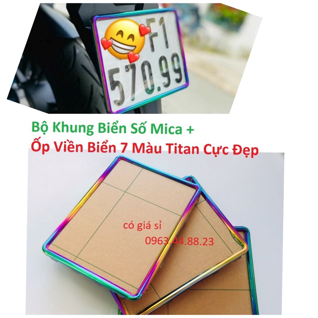 Bộ ốp biển số Titan 7 màu / Vàng / Inox