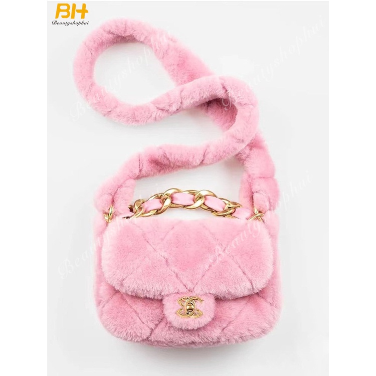 Túi Đeo Chéo Bằng Lông Nhung Đính Kim Cương Giả Dễ Thương Thời Trang Thu Đông 2022