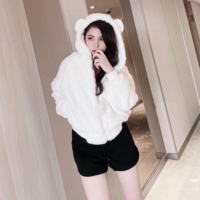 😍😍 HOT TREND 😍😍 ÁO KHOÁC LÔNG CỪU TAI GẤU KHÓA BÔNG CỰC CHẤT A14