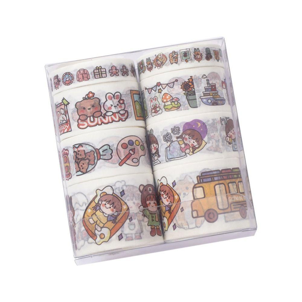 CHOOKEY Set 8 / 10 / 12 Cuộn Băng Keo Washi Họa Tiết Dễ Thương