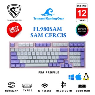 Bàn phím cơ FL-Esports FL980SAM Sam Cercis | RGB | Bluetooth | Wireless 2.4Ghz | Hotswap | Kailh Box Switch