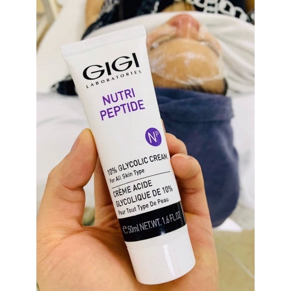 Kem dưỡng tẩy da chết, làm sáng da, chống lão hóa: GIGI Nutri Peptide 10% Glycolic Cream