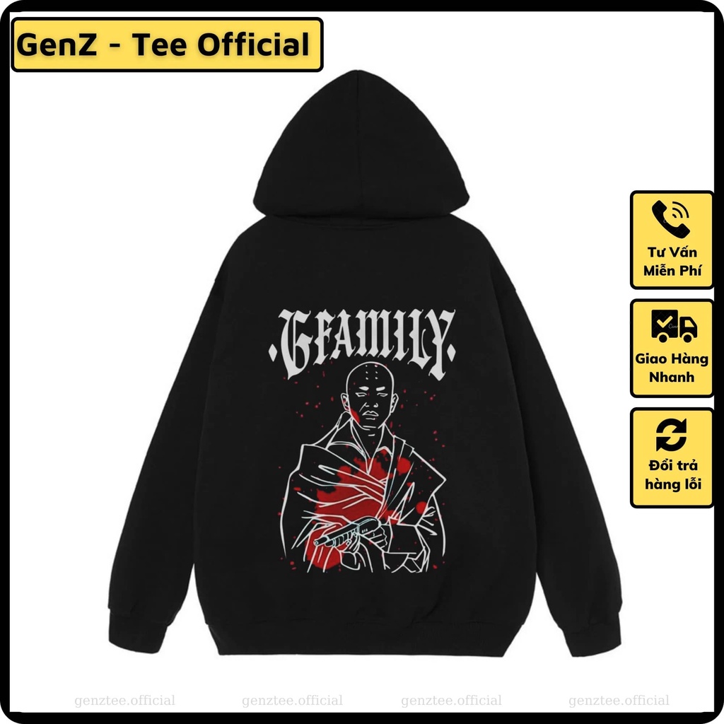 Áo Hoodie Nỉ G-Family Bát Quái, Áo Nỉ Dày Dặn Phong Cách Trẻ Trung Form Rộng Nam Nữ Đủ Size