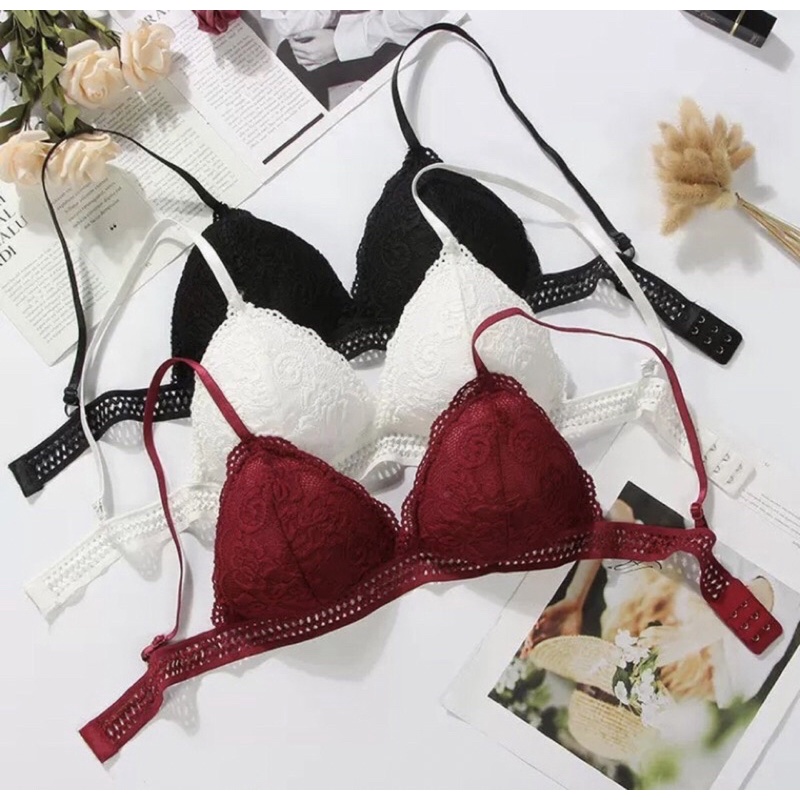 Áo Lót Nữ - Áo Ngực Ren Thêu Hoa Vây Cá Cổ Chữ V Sexy- Siêu Mỏng Nhẹ Thấm Hút Hiệu Quả🌸🌸