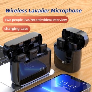 Mic thu âm không dây T4 , Mic cài áo, livestream chuyên nghiệp, bắt âm tốt, giảm tiếng ồn, thu âm cho điện thoại，HD D
