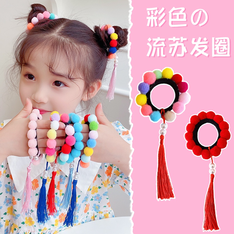 Dây Buộc Tóc Đính Tua Rua Phong Cách Trung Hoa Cho Nữ