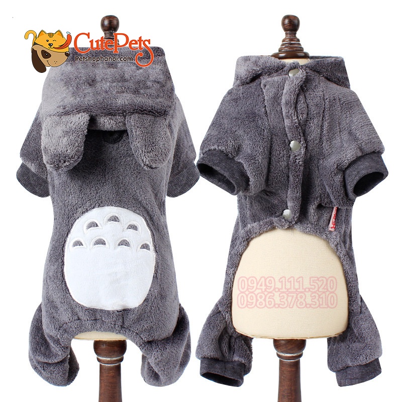 Áo lông Totoro 4 chân dành cho chó nhỏ từ 1kg - 10kg - Petshophanoi Phụ kiện thú cưng  Pet shop Hà Nội
