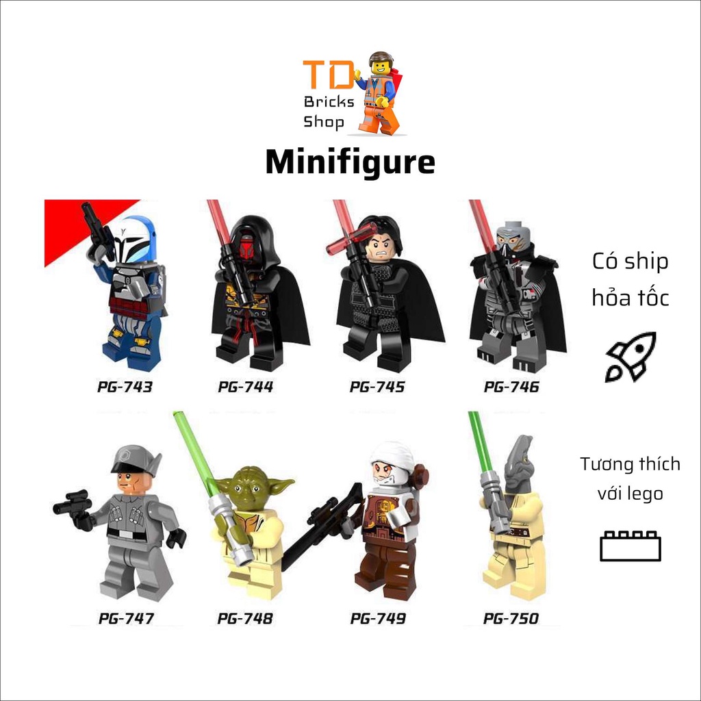 Minifigures, đồ chơi lắp ráp mô hình nhân vật trong phim Star war, hàng mới 100%, PG8071