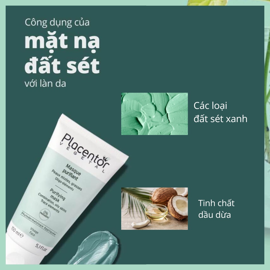 Mặt nạ đất sét xanh Placentor Purifying Mask 150ml