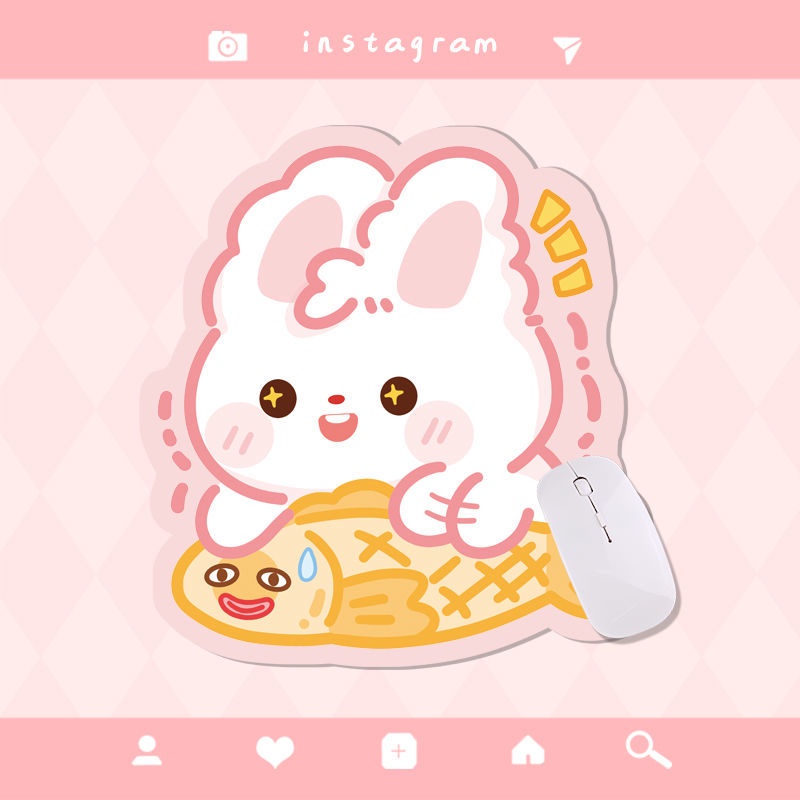 Tấm Lót Chuột Và Bàn Phím Máy Tính Bằng Cao Su Dày Chống Trượt Hình Hoạt Hình Dễ Thương