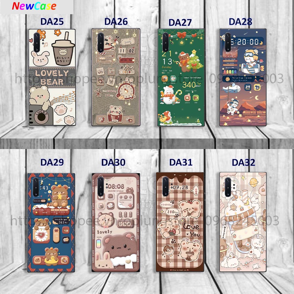 Ốp Samsung Note 10/ Note 10 Plus/ Note 10 Lite/ M60s/ A81 bộ hình bear lovely,merry christmas,space,mill tea cute