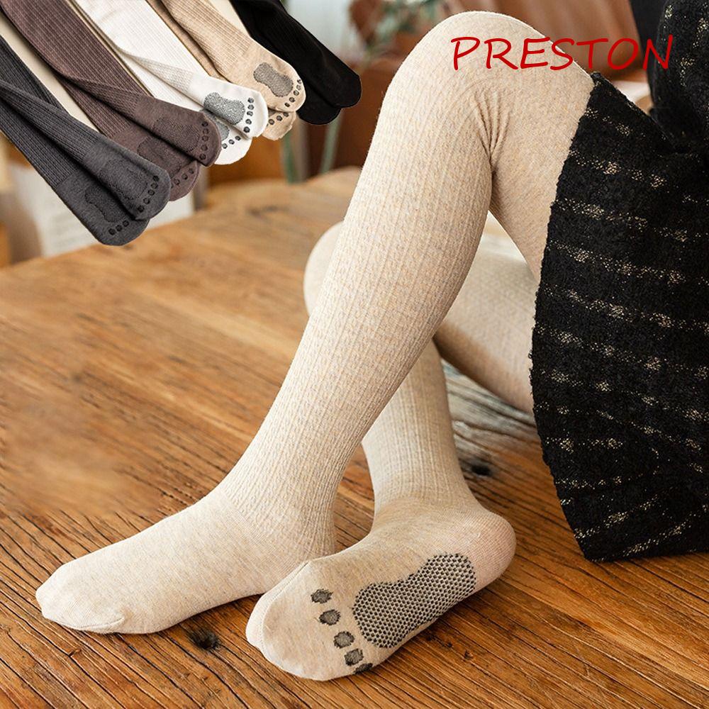 Preston Quần Legging Cotton Màu Trơn Họa Tiết Hoa Ấm Áp Mùa Thu Không Có Nút Bịt Kín Cho Bé Gái