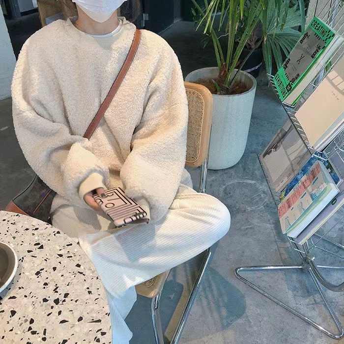 Quần ống rộng Lưng Cao Vải Nhung Phong Cách Hàn Quốc Thời Trang Cho Nữ