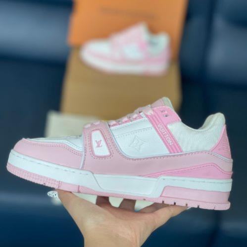✅freeship✅ Giày Louis Vuitton LV Trainer White pink & white green, giày thể thao LV cao cấp sang trọng full phụ kiện