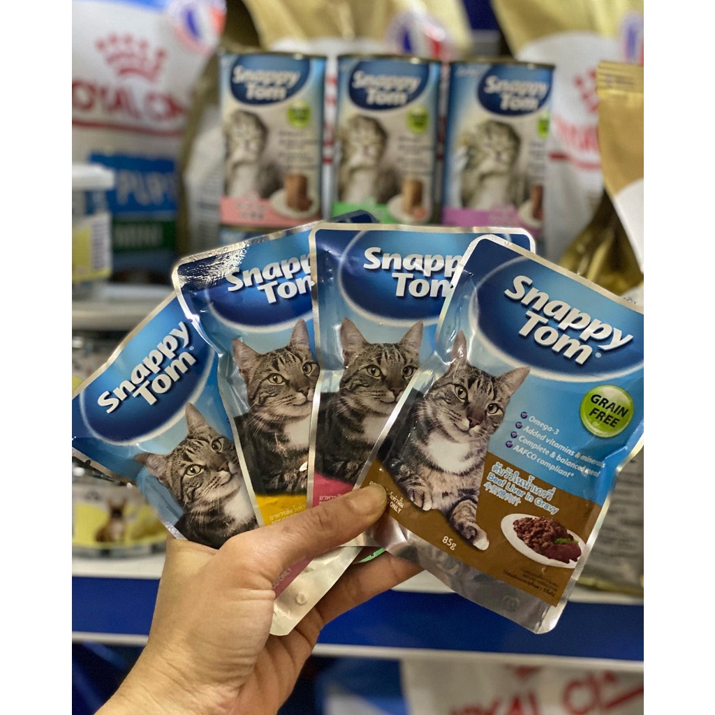 Pate cho mèo Snappy Tom gói 85g tiện dụng, dành cho mèo mọi lứa tuổi