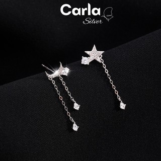 Bông tai dài bằng bạc 925 hình Trăng Sao cực dịu dàng dành cho nữ Carla Silver BT03