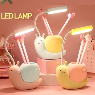 Đèn Học Nhỏ Gọn Chông Mỏi Mắt, Đèn Học Kèm Hộp Đựng Bút Hình Ốc Sên Dễ Thương, Đáng Yêu
