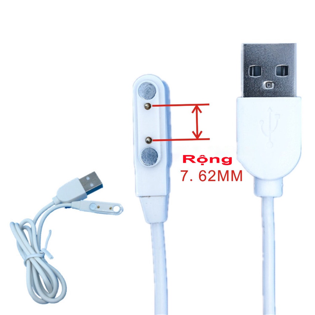 Dây Cáp anncoe Nam châm Dành cho Đồng hồ Thông minh Q12, Q16, Q19, Q100, TD26, A28, DS60, DS66, Y95, D06, DF39
