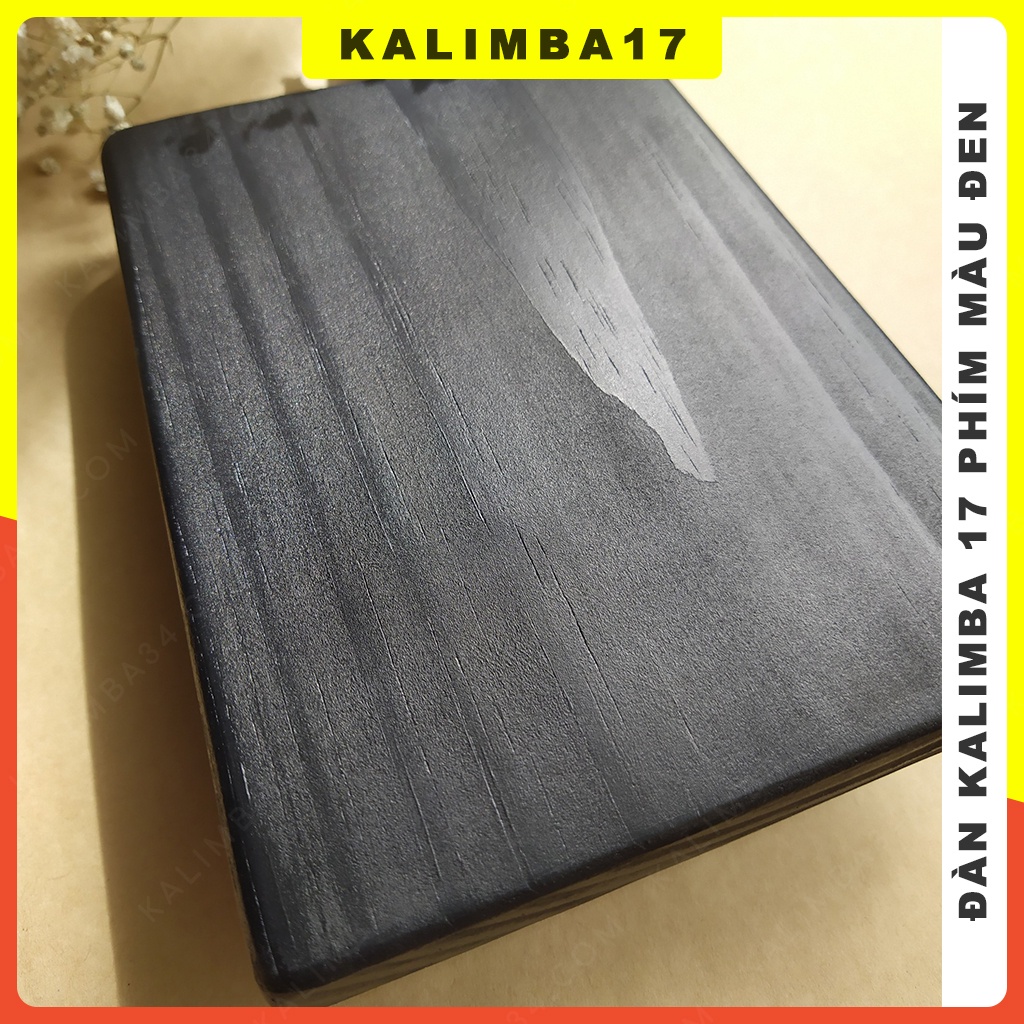 Đàn kalimba 17 phím màu đen KL34, Kalimba gỗ nguyên khối Manhogany , Piano ngón tay cái âm vang hay không tịt