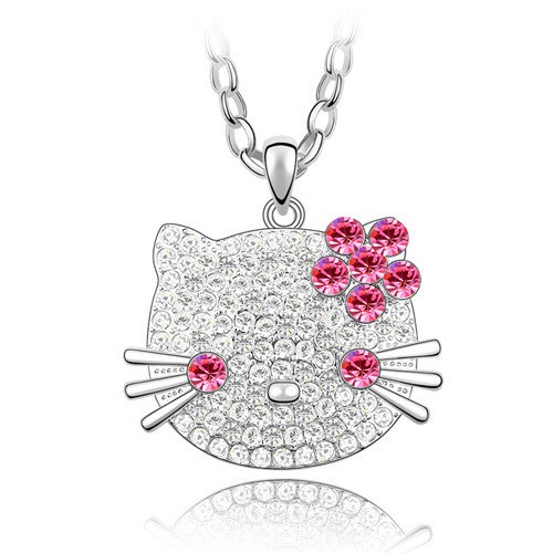 DÂY CHUYỀN BẠC TA CHO BÉ GÁI MẶT MÈO kitty DỄ THƯƠNG VÒNG CỔ BẠC TRẺ EM