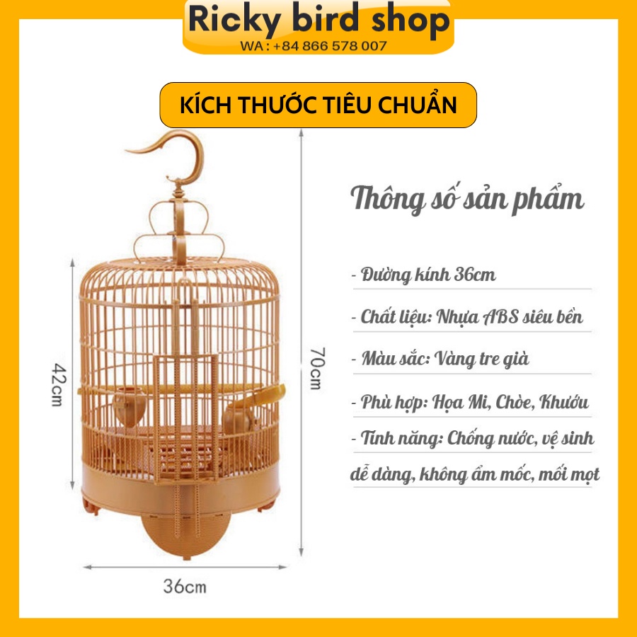 Lồng chim họa mi, chích chòe làm bằng nhựa siêu bền, tiện lợi (Tự lắp ráp đơn giản)