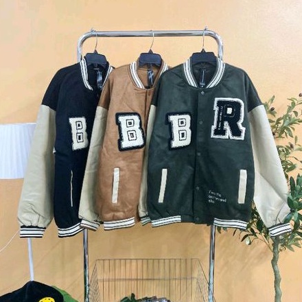Áo khoác Bomber chất da lộn HT038226 (hàng quảng châu)
