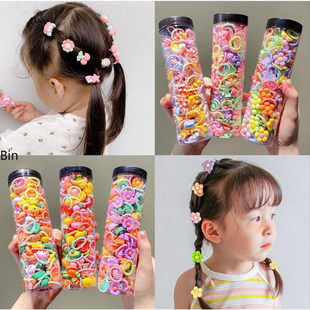 Bộ 10 / 20 Dây Cột Tóc Cao Su Co Giãn Dễ Thương Cho Bé