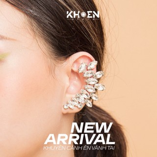 (1 Chiếc) Bông tai nữ Vành tai đá cánh én - Khoen store
