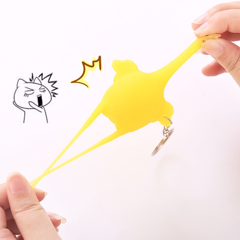 Móc khóa gà đẻ trứng,chơi được bóp giảm căng thẳng hình con gà đẻ trứng