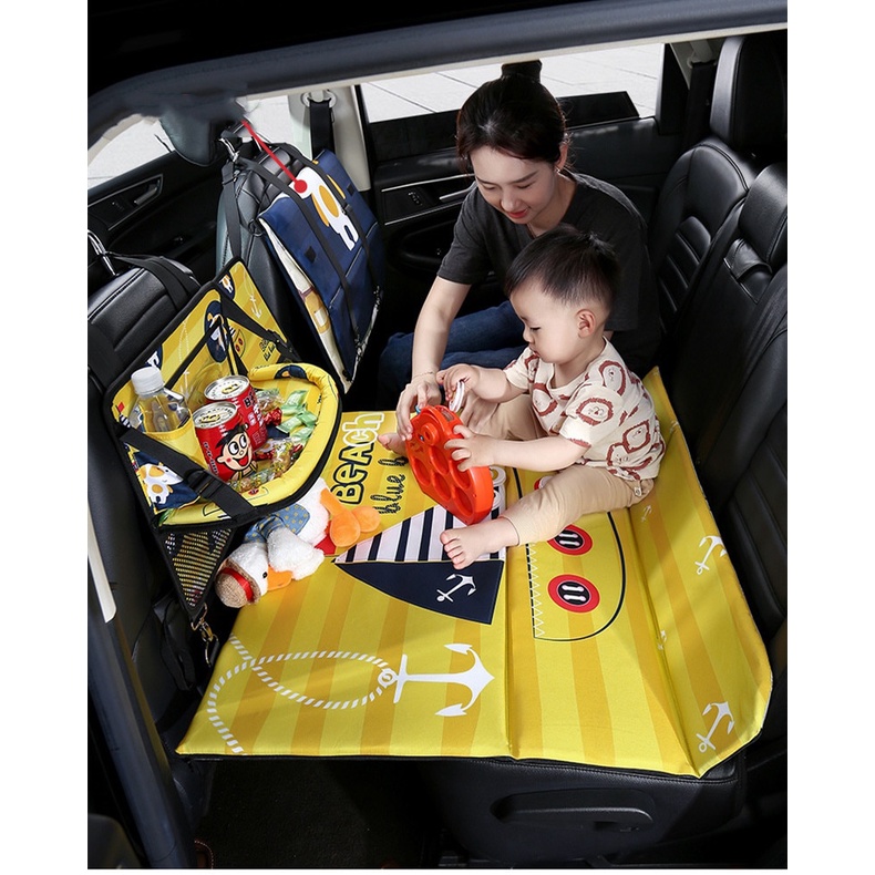 Đệm Giường Hơi Ô Tô Treo Sau Ghế Chịu Tải Tốt Họa Tiết Ngộ Nghĩnh In Hình 2 Mặt Cho Trẻ Em - Thảm Trải Picnic Tiện Lợi