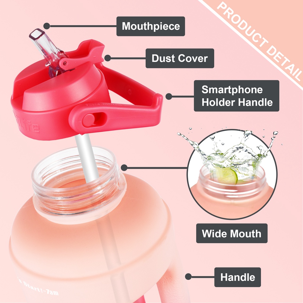 Bình Nước Thể Thao QuiFit 2.2L Kèm Ống Hút Tiện Dụng