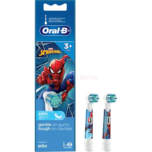 Đầu bàn chải thay thế bàn chải điện trẻ em Oral-B Disney Spider-Man Extra Soft - Hàng nhập khẩu