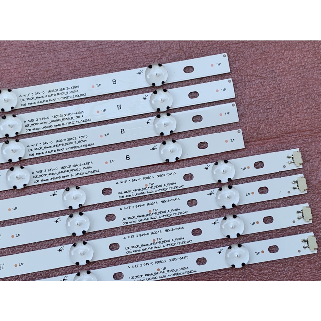 LED TIVI LG 49UJ632T 49UH619V 49UF6409 49UH651V 49UJ635V 49UF640T MỚI 100% BỘ 4 THANH MỖI THANH 9 BÓNG MỖI BÓNG 3V