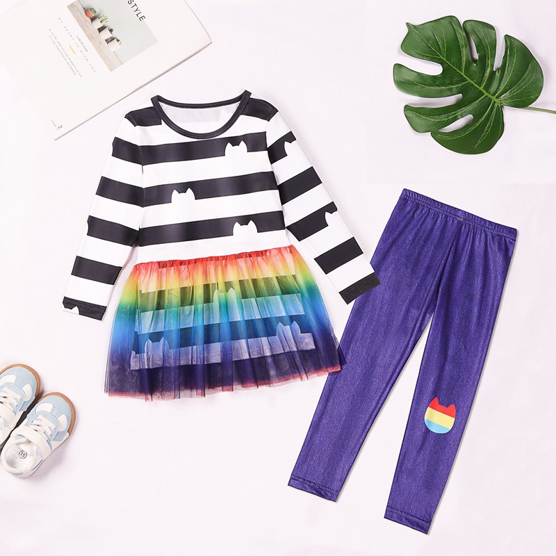 Bộ Đầm Công Chúa + Quần Dài Hóa Trang Mèo Gabby Cho Búp Bê