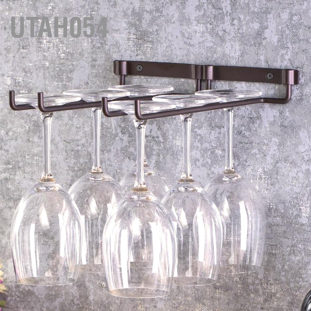 [Hàng Sẵn] Giá treo ly rượu vang gắn tường bằng kim loại【Utah054】