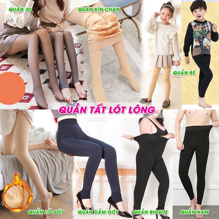 Quần Tất Nữ Giữ Nhiệt 100% Lót Lông chịu lạnh -5°C Giữ ấm tốt Giặt máy không xù, Giúp Thon Chân Co Giãn thoải mái