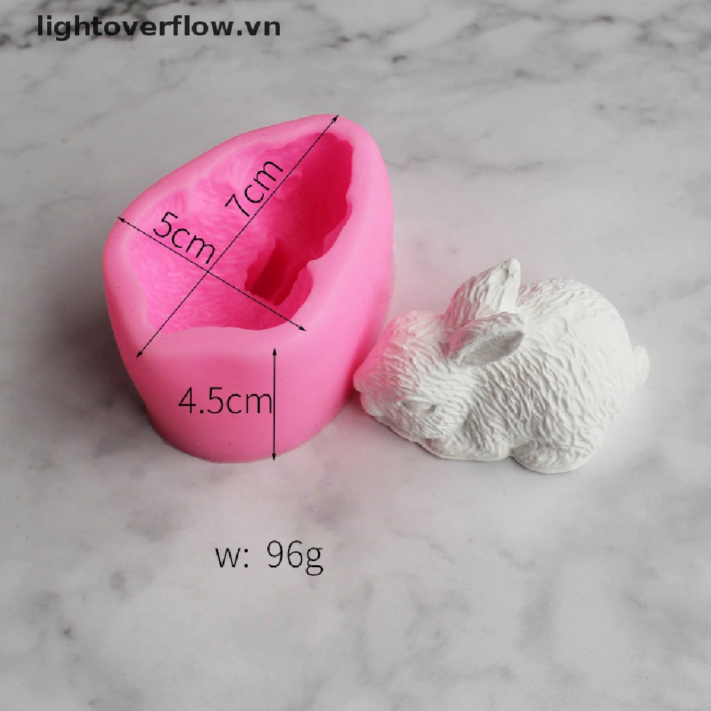 Khuôn Silicon Hình Thỏ 3D Làm Bánh Cupcake / Pudding / Chocolate DIY