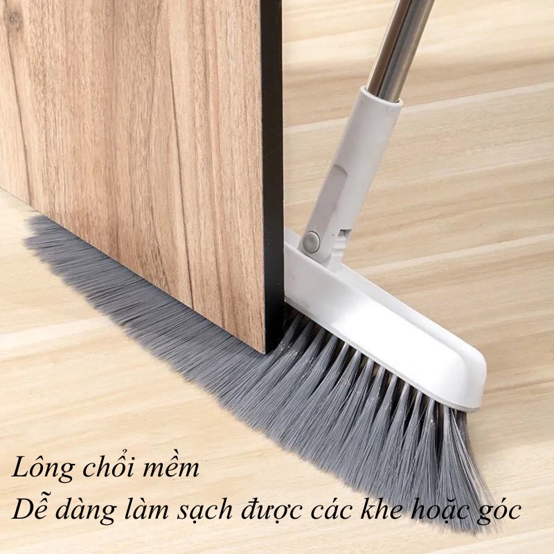 Chổi quét nhà thông minh, chổi nhựa quét nhà kèm hót rác cán dài gấp gọn xoay 180 độ rễ ràng xoay gập tiện lợi _CQ21