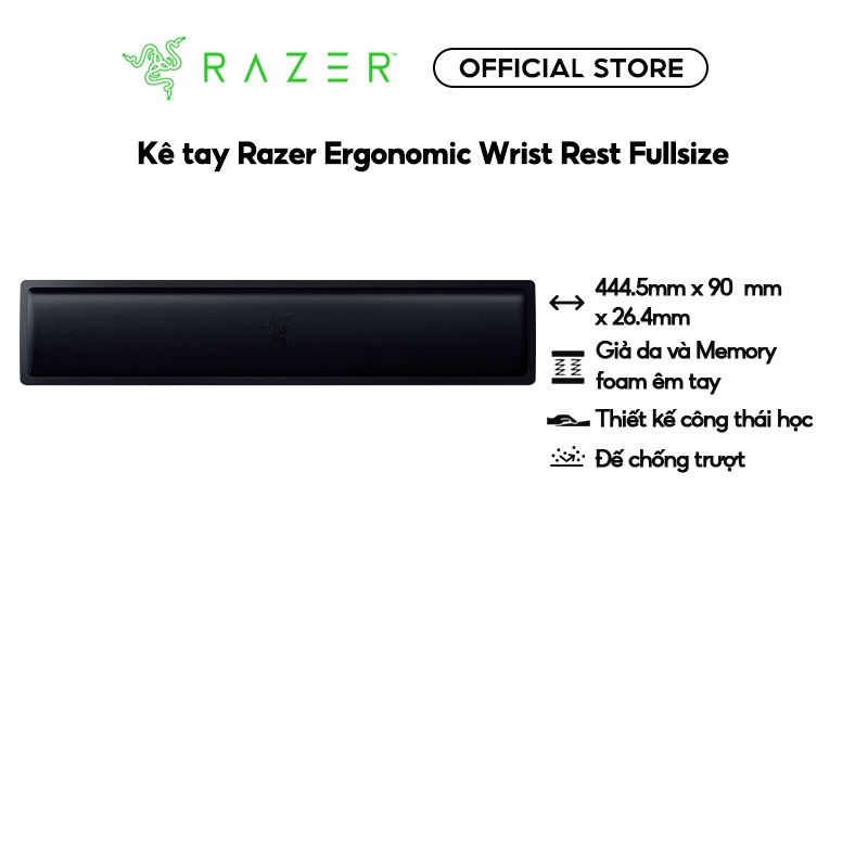 TẤM KÊ TAY BÀN PHÍM RAZER ERGONOMIC WRIST REST FOR FULL-SIZED KEYBOARDS_RC21-01470200-R3M1
