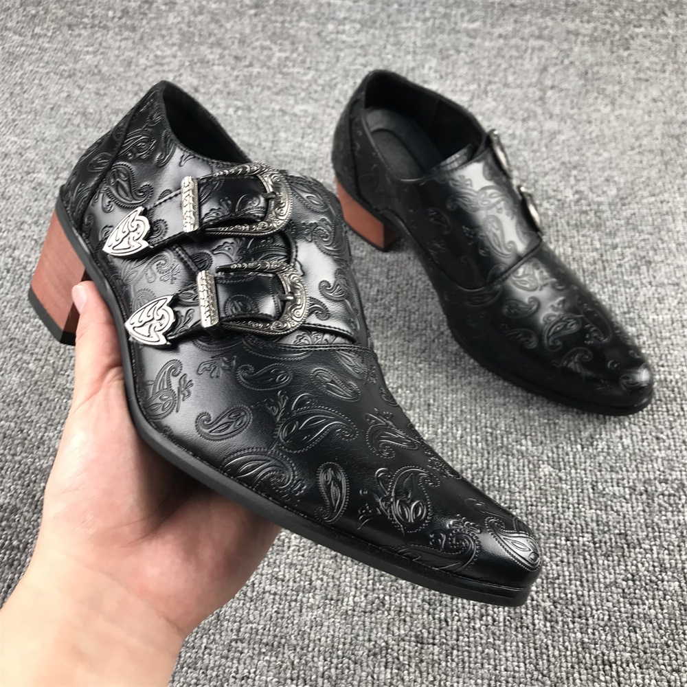 Giày Da Buộc Dây Đế Dày 6cm Tăng Chiều Cao Chống Thấm Nước Thoáng Khí Phong Cách Doanh Nhân Cho Nam