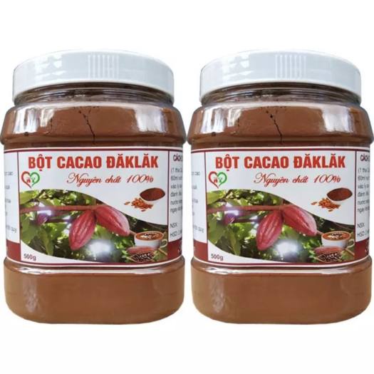 Bột Cacao Nguyên Chất 500Gr Không Đường Hỗ Trợ Giảm Cân, Bột Dinh Dưỡng Hương Vị Tây Nguyên Không Chất Bảo Quản