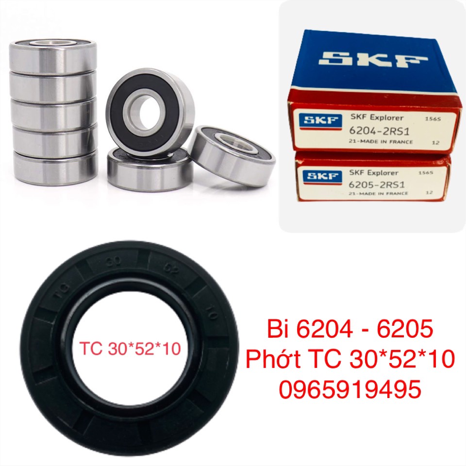 Bộ 2 vòng bi - phớt máy giặt Electrolux 10843, 80743, 85743, 10844, 12843, 12844, 12844S