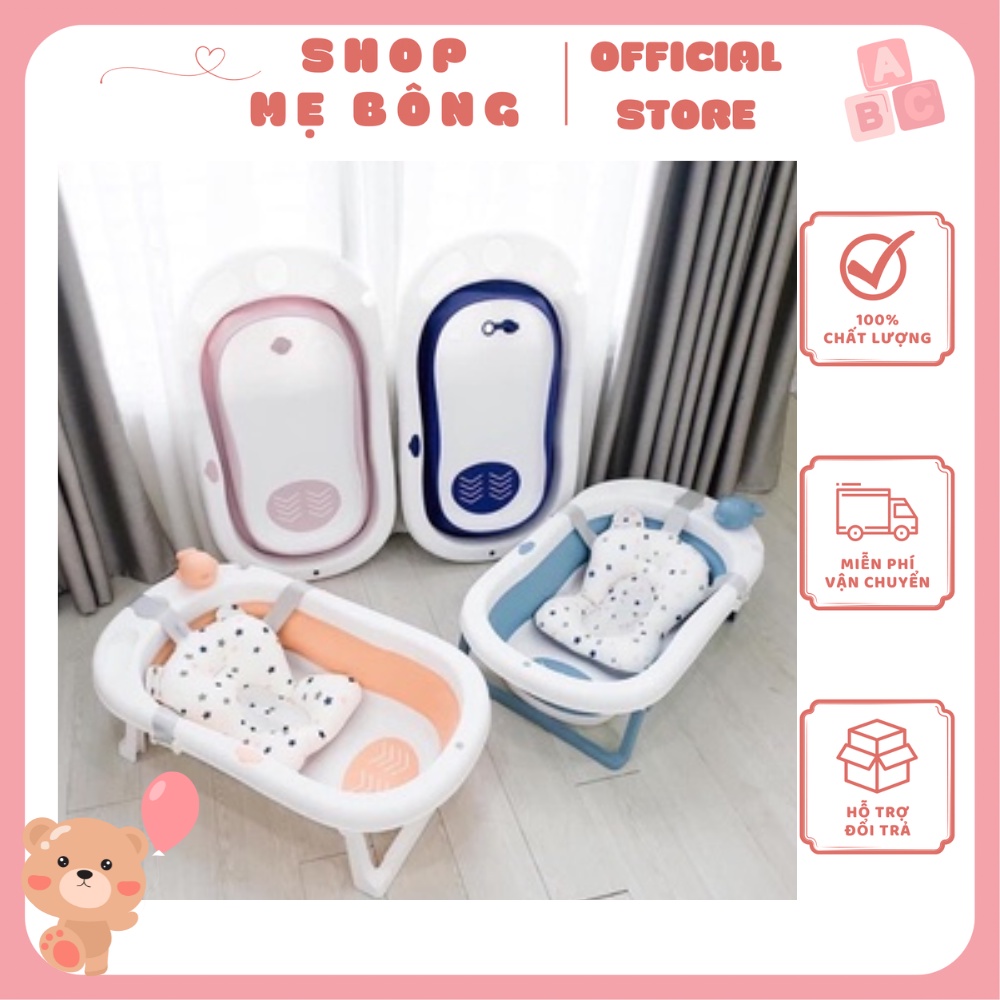 Chậu tắm gấp gọn kèm phao cho bé