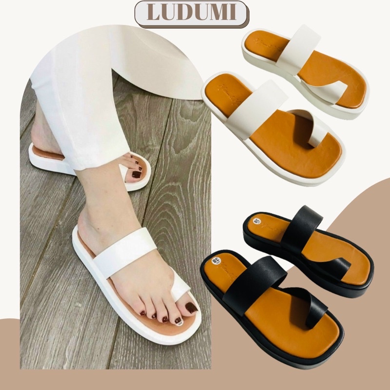 (Mua 1 tặng 1) DÉP NỮ XỎ NGÓN -ĐẾ BẰNG NỀN NÂU CAO 3CM -DÉP THỜI TRANG HOTTREND ( LUDUMI )