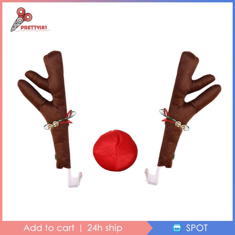 Set 3 Lưới Tản Nhiệt Hình Tuần Lộc Trang Trí Giáng Sinh Cho Xe Hơi / Xe Tải Prettyia1